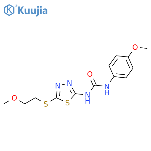 3-{5-(2-methoxyethyl)sulfanyl-1,3,4-thiadiazol-2-yl}-1-(4-methoxyphenyl)urea structure