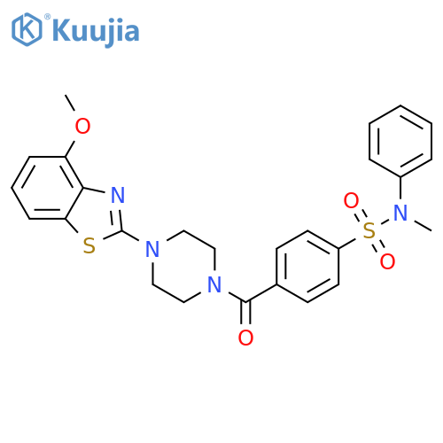 4-4-(4-methoxy-1,3-benzothiazol-2-yl)piperazine-1-carbonyl-N-methyl-N-phenylbenzene-1-sulfonamide structure