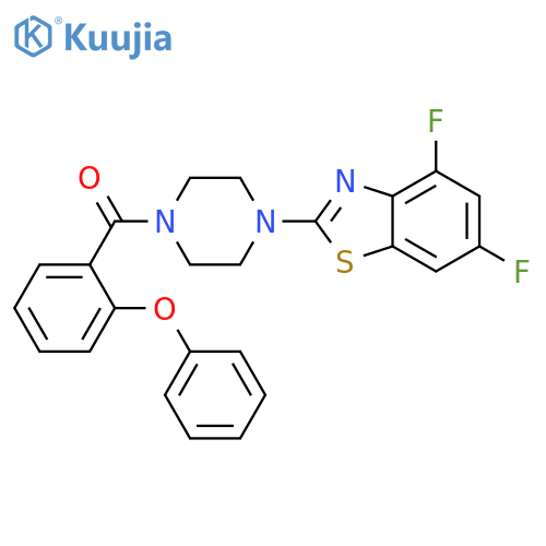 4,6-difluoro-2-4-(2-phenoxybenzoyl)piperazin-1-yl-1,3-benzothiazole structure