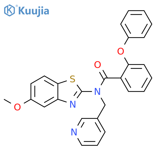 N-(5-methoxy-1,3-benzothiazol-2-yl)-2-phenoxy-N-(pyridin-3-yl)methylbenzamide structure