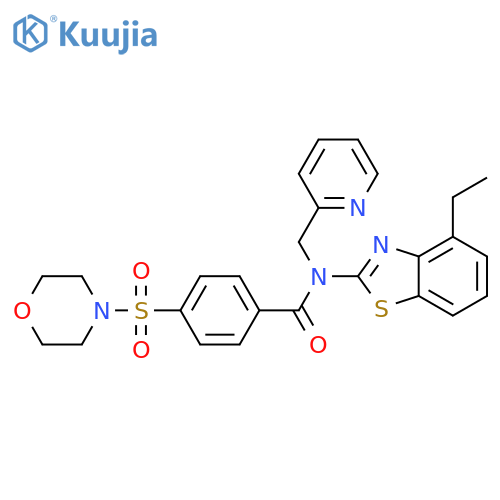 N-(4-ethyl-1,3-benzothiazol-2-yl)-4-(morpholine-4-sulfonyl)-N-(pyridin-2-yl)methylbenzamide structure