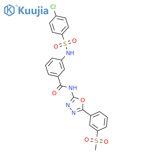 3-(4-chlorobenzenesulfonamido)-N-5-(3-methanesulfonylphenyl)-1,3,4-oxadiazol-2-ylbenzamide structure