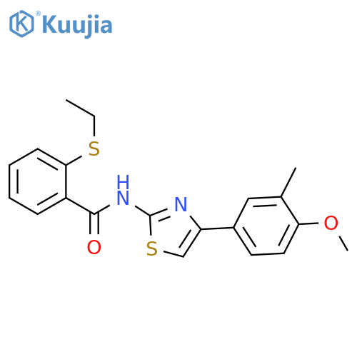 2-(ethylsulfanyl)-N-4-(4-methoxy-3-methylphenyl)-1,3-thiazol-2-ylbenzamide structure