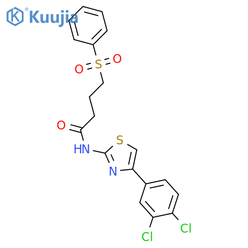4-(benzenesulfonyl)-N-4-(3,4-dichlorophenyl)-1,3-thiazol-2-ylbutanamide structure