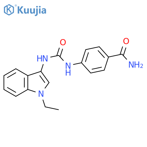 4-{(1-ethyl-1H-indol-3-yl)carbamoylamino}benzamide structure