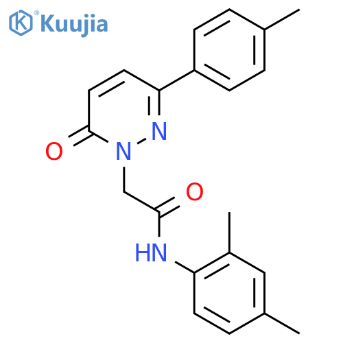 N-(2,4-dimethylphenyl)-2-3-(4-methylphenyl)-6-oxo-1,6-dihydropyridazin-1-ylacetamide structure