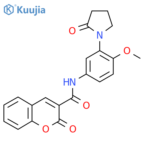 N-4-methoxy-3-(2-oxopyrrolidin-1-yl)phenyl-2-oxo-2H-chromene-3-carboxamide structure