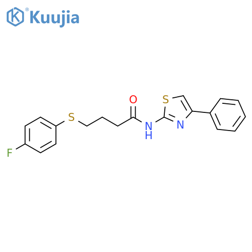 4-(4-fluorophenyl)sulfanyl-N-(4-phenyl-1,3-thiazol-2-yl)butanamide structure
