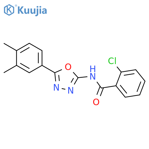 2-chloro-N-5-(3,4-dimethylphenyl)-1,3,4-oxadiazol-2-ylbenzamide structure