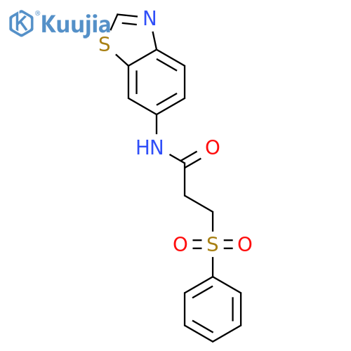 3-(benzenesulfonyl)-N-(1,3-benzothiazol-6-yl)propanamide structure