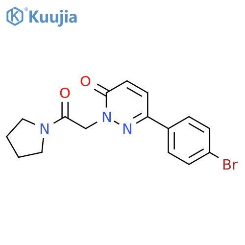 6-(4-bromophenyl)-2-2-oxo-2-(pyrrolidin-1-yl)ethyl-2,3-dihydropyridazin-3-one structure