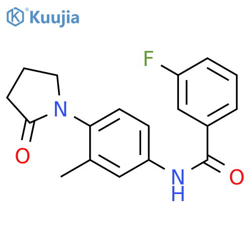 3-fluoro-N-3-methyl-4-(2-oxopyrrolidin-1-yl)phenylbenzamide structure