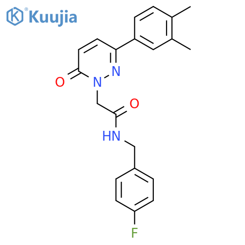 2-3-(3,4-dimethylphenyl)-6-oxo-1,6-dihydropyridazin-1-yl-N-(4-fluorophenyl)methylacetamide structure