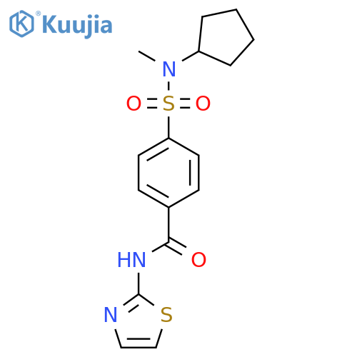 4-cyclopentyl(methyl)sulfamoyl-N-(1,3-thiazol-2-yl)benzamide structure