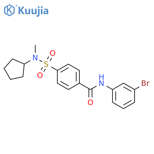 N-(3-bromophenyl)-4-cyclopentyl(methyl)sulfamoylbenzamide structure