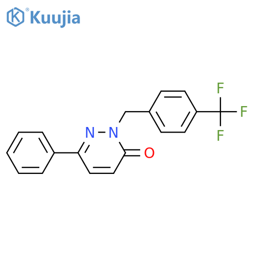 6-phenyl-2-{4-(trifluoromethyl)phenylmethyl}-2,3-dihydropyridazin-3-one structure