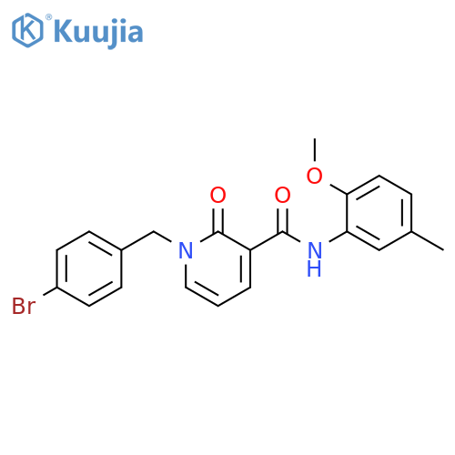1-(4-bromophenyl)methyl-N-(2-methoxy-5-methylphenyl)-2-oxo-1,2-dihydropyridine-3-carboxamide structure