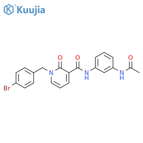 1-(4-bromophenyl)methyl-N-(3-acetamidophenyl)-2-oxo-1,2-dihydropyridine-3-carboxamide structure