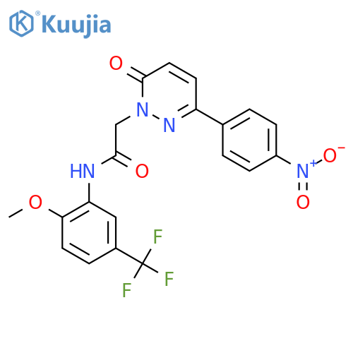N-2-methoxy-5-(trifluoromethyl)phenyl-2-3-(4-nitrophenyl)-6-oxo-1,6-dihydropyridazin-1-ylacetamide structure