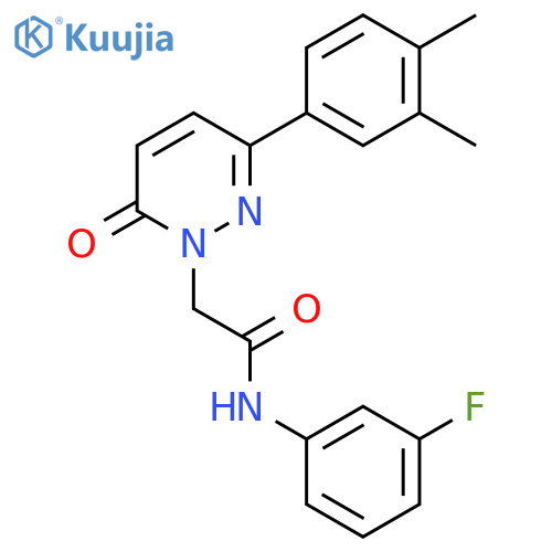 2-3-(3,4-dimethylphenyl)-6-oxo-1,6-dihydropyridazin-1-yl-N-(3-fluorophenyl)acetamide structure