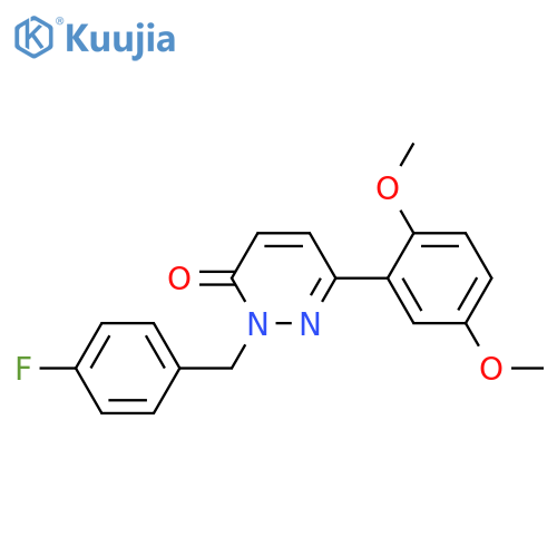 6-(2,5-dimethoxyphenyl)-2-(4-fluorophenyl)methyl-2,3-dihydropyridazin-3-one structure