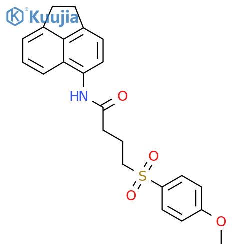 N-(1,2-dihydroacenaphthylen-5-yl)-4-(4-methoxybenzenesulfonyl)butanamide structure