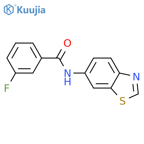 N-(1,3-benzothiazol-6-yl)-3-fluorobenzamide structure