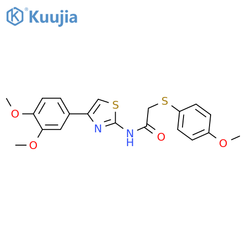 N-4-(3,4-dimethoxyphenyl)-1,3-thiazol-2-yl-2-(4-methoxyphenyl)sulfanylacetamide structure