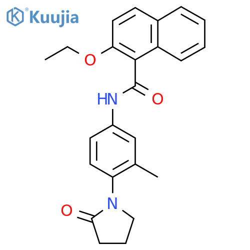 2-ethoxy-N-3-methyl-4-(2-oxopyrrolidin-1-yl)phenylnaphthalene-1-carboxamide structure