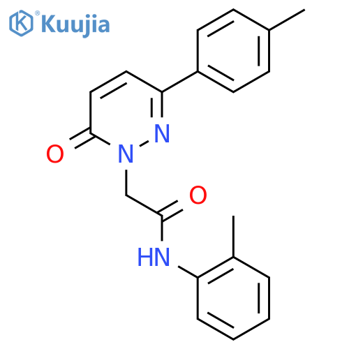 N-(2-methylphenyl)-2-3-(4-methylphenyl)-6-oxo-1,6-dihydropyridazin-1-ylacetamide structure