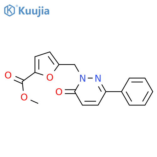 methyl 5-(6-oxo-3-phenyl-1,6-dihydropyridazin-1-yl)methylfuran-2-carboxylate structure