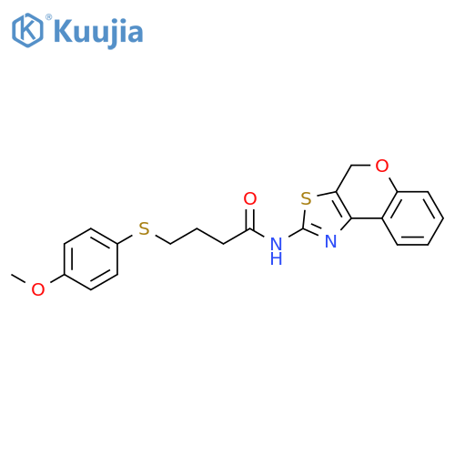 N-{4H-chromeno4,3-d1,3thiazol-2-yl}-4-(4-methoxyphenyl)sulfanylbutanamide structure