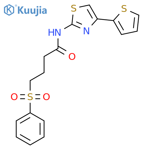 4-(benzenesulfonyl)-N-4-(thiophen-2-yl)-1,3-thiazol-2-ylbutanamide structure