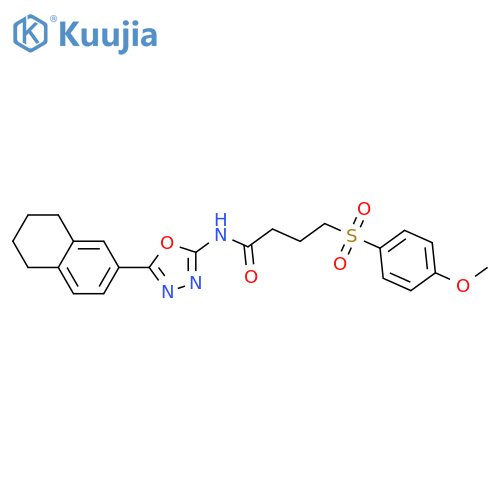 4-(4-methoxybenzenesulfonyl)-N-5-(5,6,7,8-tetrahydronaphthalen-2-yl)-1,3,4-oxadiazol-2-ylbutanamide structure