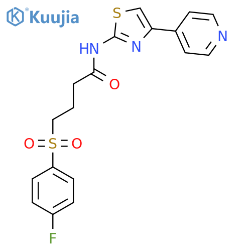 4-(4-fluorobenzenesulfonyl)-N-4-(pyridin-4-yl)-1,3-thiazol-2-ylbutanamide structure