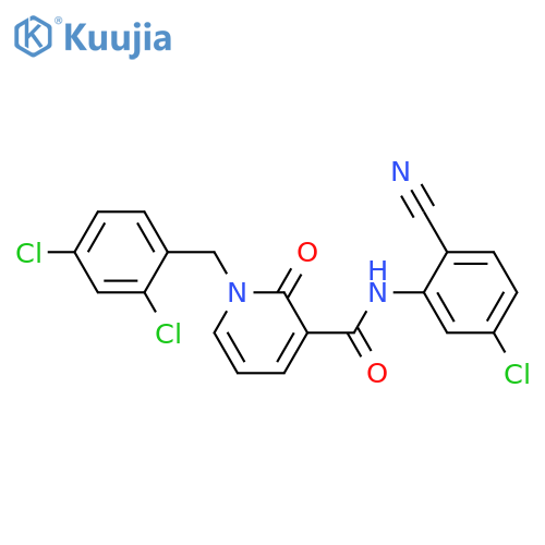 N-(5-chloro-2-cyanophenyl)-1-(2,4-dichlorophenyl)methyl-2-oxo-1,2-dihydropyridine-3-carboxamide structure