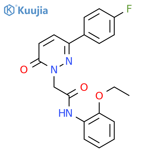 N-(2-ethoxyphenyl)-2-3-(4-fluorophenyl)-6-oxo-1,6-dihydropyridazin-1-ylacetamide structure