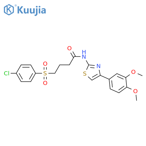 4-(4-chlorobenzenesulfonyl)-N-4-(3,4-dimethoxyphenyl)-1,3-thiazol-2-ylbutanamide structure