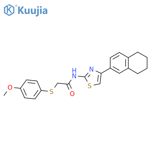 2-(4-methoxyphenyl)sulfanyl-N-4-(5,6,7,8-tetrahydronaphthalen-2-yl)-1,3-thiazol-2-ylacetamide structure