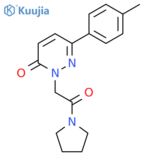 6-(4-methylphenyl)-2-2-oxo-2-(pyrrolidin-1-yl)ethyl-2,3-dihydropyridazin-3-one structure