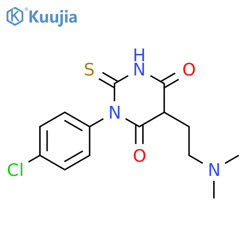 1-(4-chlorophenyl)-5-[2-(dimethylamino)ethyl]-2-thioxodihydropyrimidine-4,6(1H,5H)-dione structure