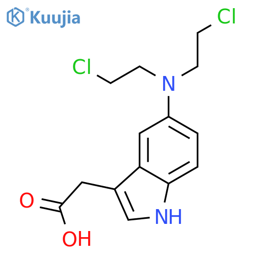 1H-Indole-3-aceticacid, 5-[bis(2-chloroethyl)amino]- structure