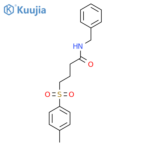 N-benzyl-4-(4-methylbenzenesulfonyl)butanamide structure