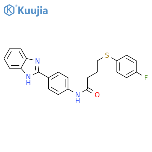N-4-(1H-1,3-benzodiazol-2-yl)phenyl-4-(4-fluorophenyl)sulfanylbutanamide structure