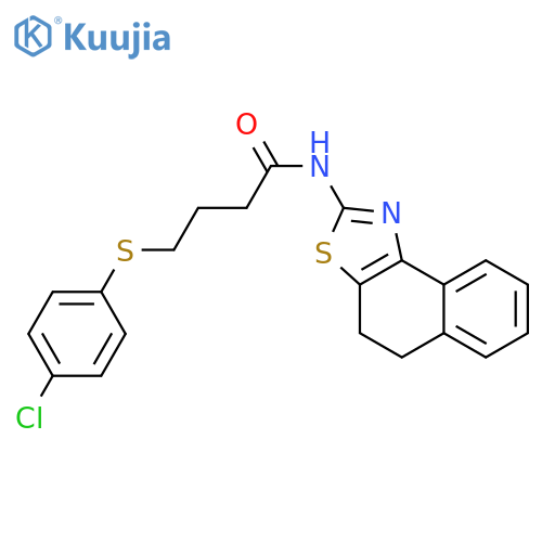 4-(4-chlorophenyl)sulfanyl-N-{4H,5H-naphtho1,2-d1,3thiazol-2-yl}butanamide structure