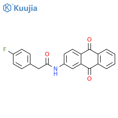 N-(9,10-dioxo-9,10-dihydroanthracen-2-yl)-2-(4-fluorophenyl)acetamide structure