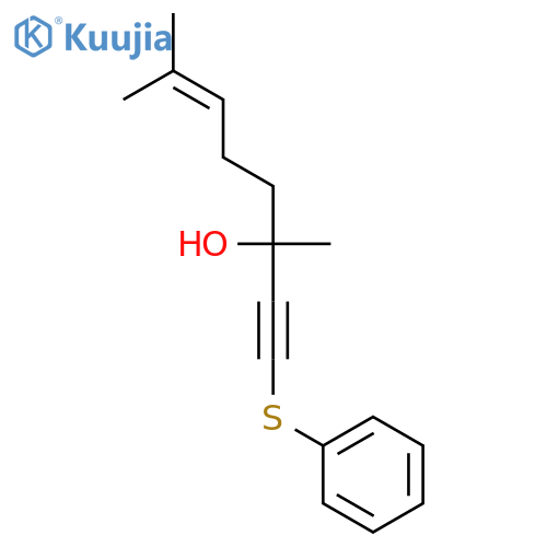 6-Octen-1-yn-3-ol, 3,7-dimethyl-1-(phenylthio)- structure