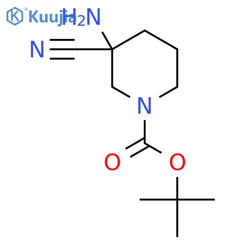 Tert-butyl 3-amino-3-cyanopiperidine-1-carboxylate structure