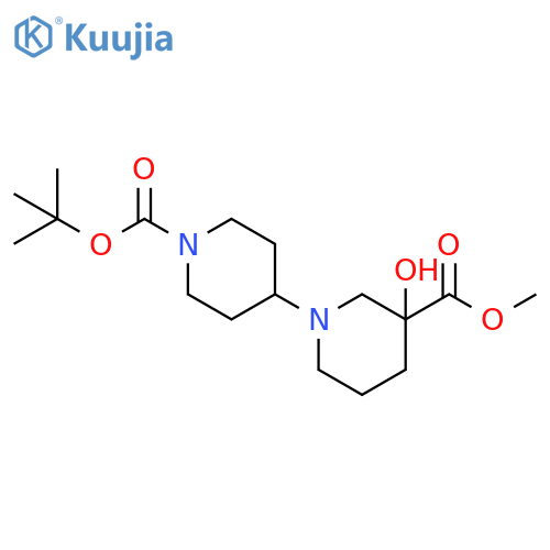 [1,4'-Bipiperidine]-1',3-dicarboxylic acid, 3-hydroxy-,1'-(1,1-dimethylethyl) 3-methyl ester structure