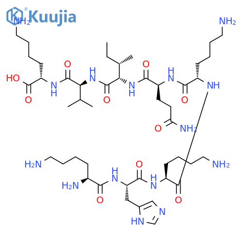 L-Lysyl-L-histidyl-L-lysyl-L-lysyl-L-glutaminyl-L-isoleucyl-L-valyl-L-lysine structure